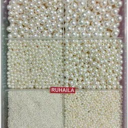 6 SIZE ( 3 to12 MM) OFF WHITE PEARL BEADS FOR DIY JWELLERY ART & CRAFT 3600 PCS-14