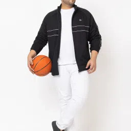 Men Solid Fleece Jacket-image-2