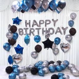 Solid Solid Happy Birthday Balloons Decoration Kit 43Pcs Set Balloon Bouquet (Multicolor, Pack of 43) Balloon Bouquet-14
