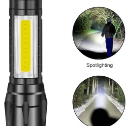 zeno volt A102 M212 ZOOMABLE METAL LED TORCH)5 Modes Flashlight, Super Bright 12 W 3 hrs Torch Emergency Light image 2