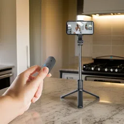 FRONY O51_R1S Bluetooth Selfie Sticks with Remote and Selfie Light Single Gimbal for Mobile-10
