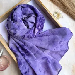 Solid Chiffon Women Blue Fancy Scarf, Stole-image-16