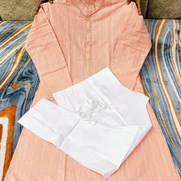 Men Cotton Blend Kurta Pyjama Set-image-6