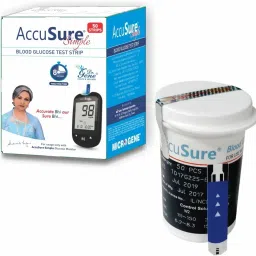 AccuSure Simple Glucometer Test Strips, Pack of 1 | 50 Glucometer Strips 50 Glucometer Strips-24