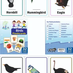 Birds 32 Pcs Laminated Flash Cards for Kids Toddlers Early Learning Age 3+-16