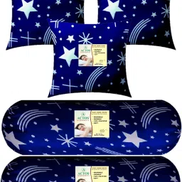 3 Cushion And 2 Bolster Microfibre Nature Bolster Pack of 5-image-99