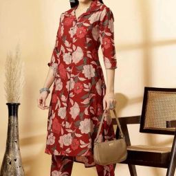 Women Viscose Rayon Kurti Pant Set-image-47