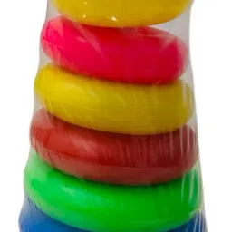 Stacking toys Rings for kids Little's Plastic Junior 7 rings with duck smile-12