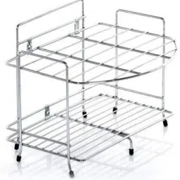 Utensil Kitchen Rack Multipurpose 2 Layer Stainless Steel Water Filter Stand With Glass Rack Holder( Regular Size ) Steel-image-27