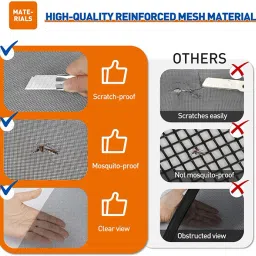 gustave Polyester Kids Washable Window Mosquito Net Removable Fine Mesh Frame Invisible Screen 90x120cm Mosquito Net image 4