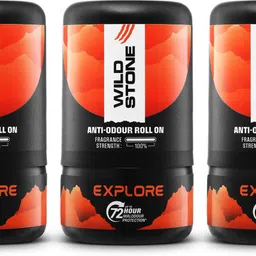 wild stone Explore Anti-Odour Roll On -Up to 72-Hour Odour Control long-Lasting Freshness Deodorant Roll-on - For Men-picture-0