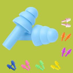 4 Pairs Ear Plugs Soft Silica Gel Noise Reduction-Random Color (Multicolor)-Q1 Ear Plug-image-92
