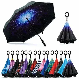 Double Wind Proof C Shape Folding Sun Rain UV Protection Mini Umbrella for Outdoor Activities Ideal for Women and Men Umbrella (Multicolor) Umbrella-18