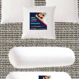 3 Cushion And 2 Bolster Microfibre Abstract Bolster Pack of 5-image-104