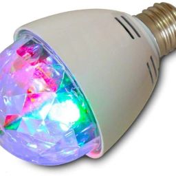 ® Mini RGB 3W LED DJ Club Pub Disco Party Music Crystal Magic Ball Stage Effect Light Auto Rotating Bulb Single Disco Ball-4