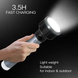 2 In 1 Charging Torch Long Range Flashlight Metal Body 10 hrs Torch Emergency Light-28
