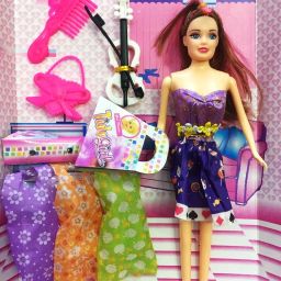 Kids' Doll Toy for Girls in a pack with 3 Dress .& Accessories-image-24
