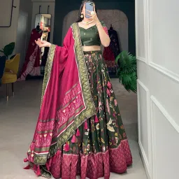 Self Design Semi Stitched Lehenga Choli-image-71