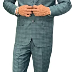 gargian master cut Men Single Breasted Checkered Suit-picture-14
