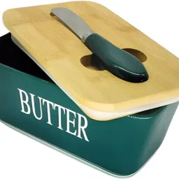 Ceramic Butter Dish with Wooden Lid, Butter Container Keeper Storage with Knife Butter Dish Serving Set-image-20