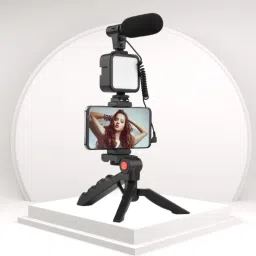 SACRO Video Kit with(Tripod) LED Lights & Wireless Microphone For Vlogging/YouTubeZ111 Tripod-picture-2