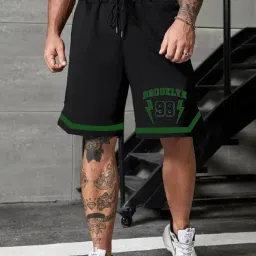 Printed Men Black Sports Shorts, Casual Shorts, Gym Shorts-image-101