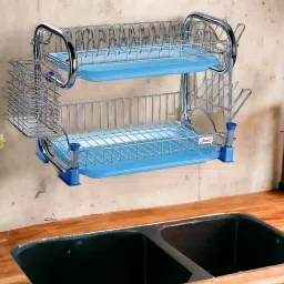 Dish Drainer Kitchen Rack Premium Stainless Steel Utensils Stand | Wall Hanging| Kitchen Stand Steel-18