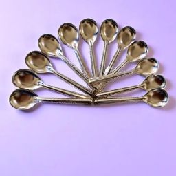 HEERA MOTI SPOON-12 Steel Dessert Spoon Set-image-35