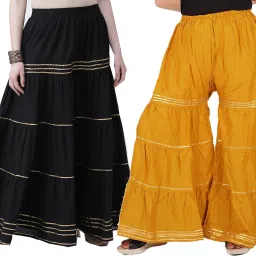 Pack of 2 Women Relaxed Multicolor Cotton Blend Trousers-image-94