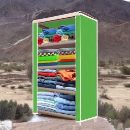 flipkart perfect homes studio 4 Shelf House Tree Printed PP Collapsible Wardrobe image 3