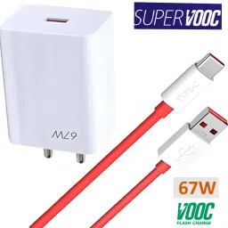 EliteGadgets 67 W SuperVOOC 5 A Wall Charger for Mobile with Detachable Cable-image-17