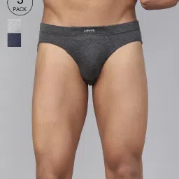 Pack of 3 Contoured Double Pouch, Tag Free & Smartskin Technology Style# 011 Comfort Solid Men Brief-image-60