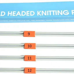 Knitting Needle(Pair) | Vardhman Pony Cold Headed Pins | Size 9,10,11,12 - (3.75mm,3.25mm,3mm,2.75mm) - 25 cm length | Premium, rust-free | Used for knitting Woollen sweater, socks, mittens, gloves, hats, scarfs Knitting Pin-image-4