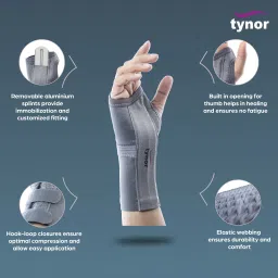 tynor Elastic Wrist Splint, Grey, Right, Large, 1 Unit Wrist Support image 3