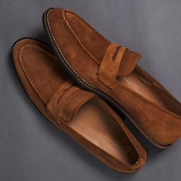 Suede Leather Penny Loafers For Men-image-12