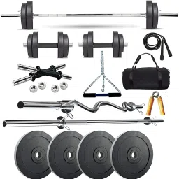 20 kg 2.5KGX4 5KGX2 Rubber Plates 4FT Curl 5FT Straight 28mm Home Gym Set Home Gym Combo-30