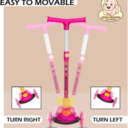 Foldable Height Adjustable Kids Scooter with Lighting Wheels & Rear Foot Brake Tricycle-image-44