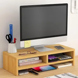UniAart Monitor Stand, Tabletop, Desktop Stand, Computer Stand • Monitor Stand, Tabletop, Desktop Stand, Computer Stand Wooden Desk Stand Rotatable Laptop Stand Compatible with Universal Laptops-9