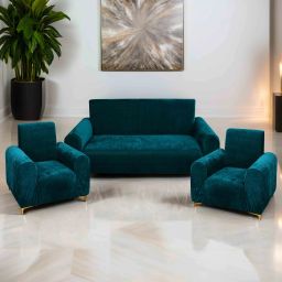 Velvet Plain 3+1+1 Seater Sofa Cover-picture-4