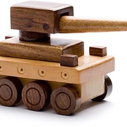 Beautiful Wooden Vintage War Tank Toy Cum Showpiece-15