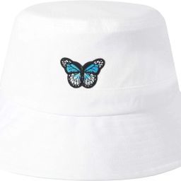 poshing Butterfly Embroidered Unisex foldable cotton Bucket Hat-image-25