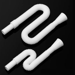 (P OF 2) PVC HOSE PIPE FOR WASH BASIN/ SINK 1.66 PVC Kitchen Pipe for Sink/ Waste/ Wash Basin Expandable & Flexible Drain Pipe Hose Pipe-image-89