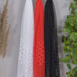 Net Self Design Multicolor Women Dupatta-4