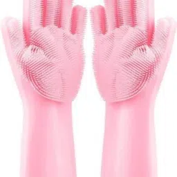 Gloves with Wash Scrubber, Reusable Brush Heat Resistant Gloves Kitchen Tool for Cleaning, Dish Washing, Washing The Car, Pet Hair Care, Bathroom Wet and Dry Glove Set-17