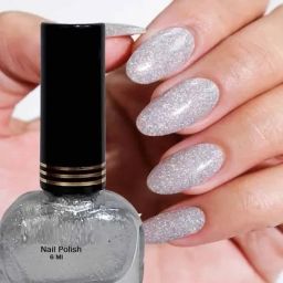 Silver Ultra Glass Glitter Long Stay Nail Polish Silver-image-71