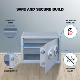 ozone Digital for Home & Office with 2-way Access | (Grey, 16 Ltrs. Safe Locker image 3