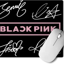 PrintingZone Blackpink Mousepad Black Pink Mousepad bts army Mousepad blackpink Signature mousepad Printed Mouse Pad for Computer Laptop And Gaming (9 inch X 7.5 inch) Mousepad-1