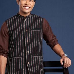 Striped Men Waistcoat-image-1