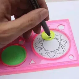 somok Pack of 2 Creative Gift Designer Spirograph Geometric Ruler Drafting Tools Ruler Ruler image 4