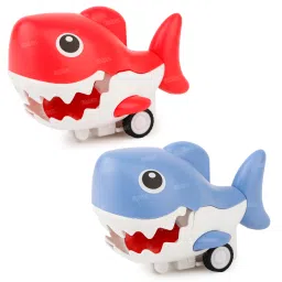 Wind-Up Toy for Kids Cute Shark Design with Rolling Wheels-Pack of 2 Rattle-8
